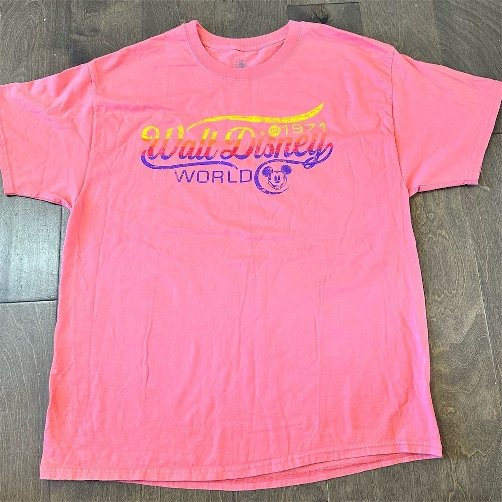 Disney Mickey Mouse Pink Graphic T-Shirt Unisex XL‎ Short Sleeve